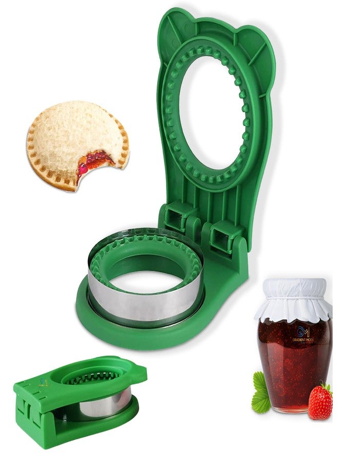 Gradient Mode Sandwich Cutter and Sealer, Kids Bread Decruster, DIY Cookie Cutter, Great for Lunchbox and Bento Box - Green - Image 1